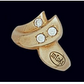 Corporate Fashion 10K Gold Ladies Ring W/ 3 Gemstones